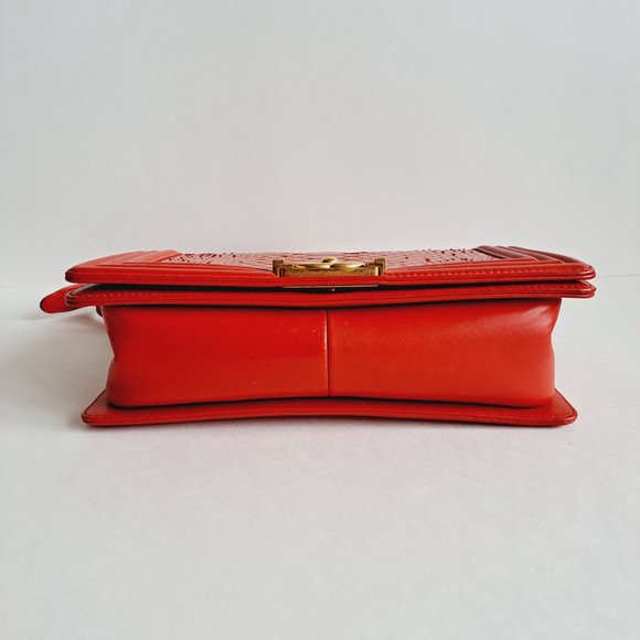 Chanel Red Python Medium Boy Flap Bag - Picture 9 of 16